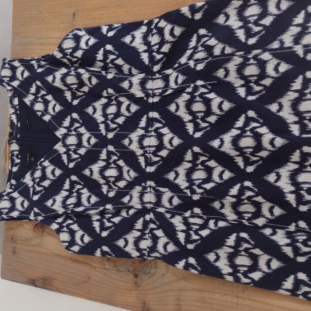 Talbots Navy and White Sleeveless Midi Dress - Picture 12 of 13